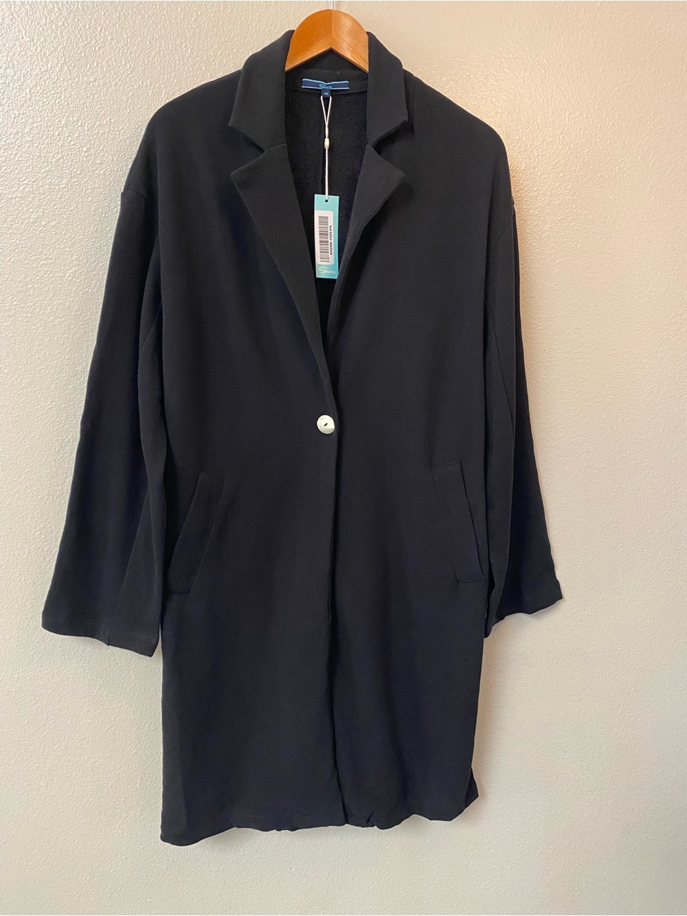 Shore Black Unstructured Knit Blazer Coat Cardigan Jacket NWT Size XS